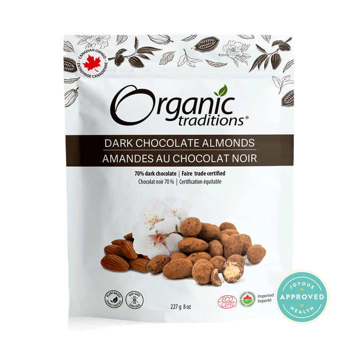 Organic Traditions Dark Chocolate Almonds, 227g