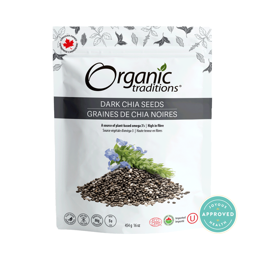 Organic Traditions Dark Chia Seeds, 454g
