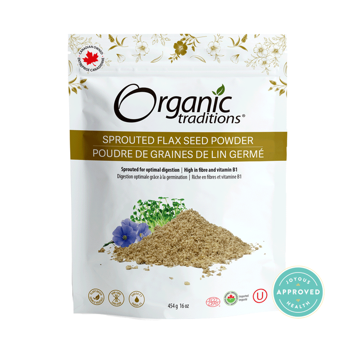 Organic Traditions Sprouted Flax Seed Powder, 454g