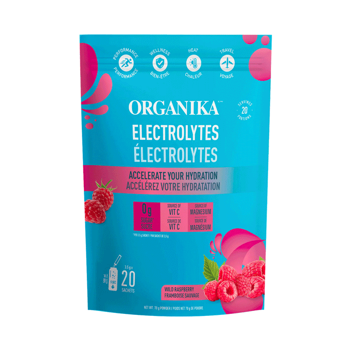 Organika Electrolytes Sachets - Wild Raspberry, 3.5g x 20