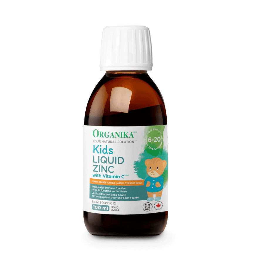 Organika Kids Liquid Zinc With Vitamin C Immune Support - Sweet Orange Flavour, 100ml