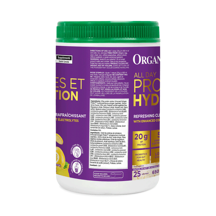 Organika All Day Protein Hydrator - Classic Lemonade, 650g