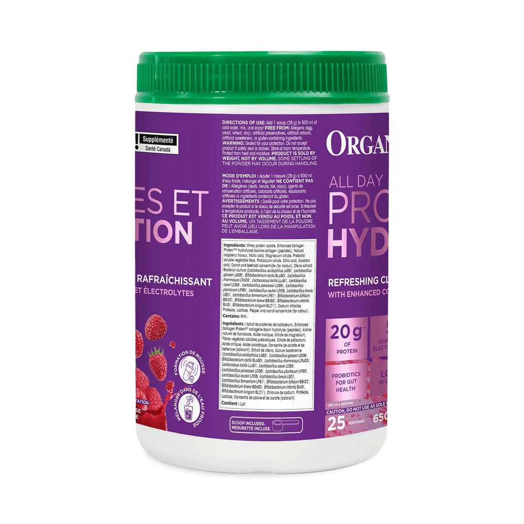 Organika All Day Protein Hydrator - Wild Raspberry, 650g