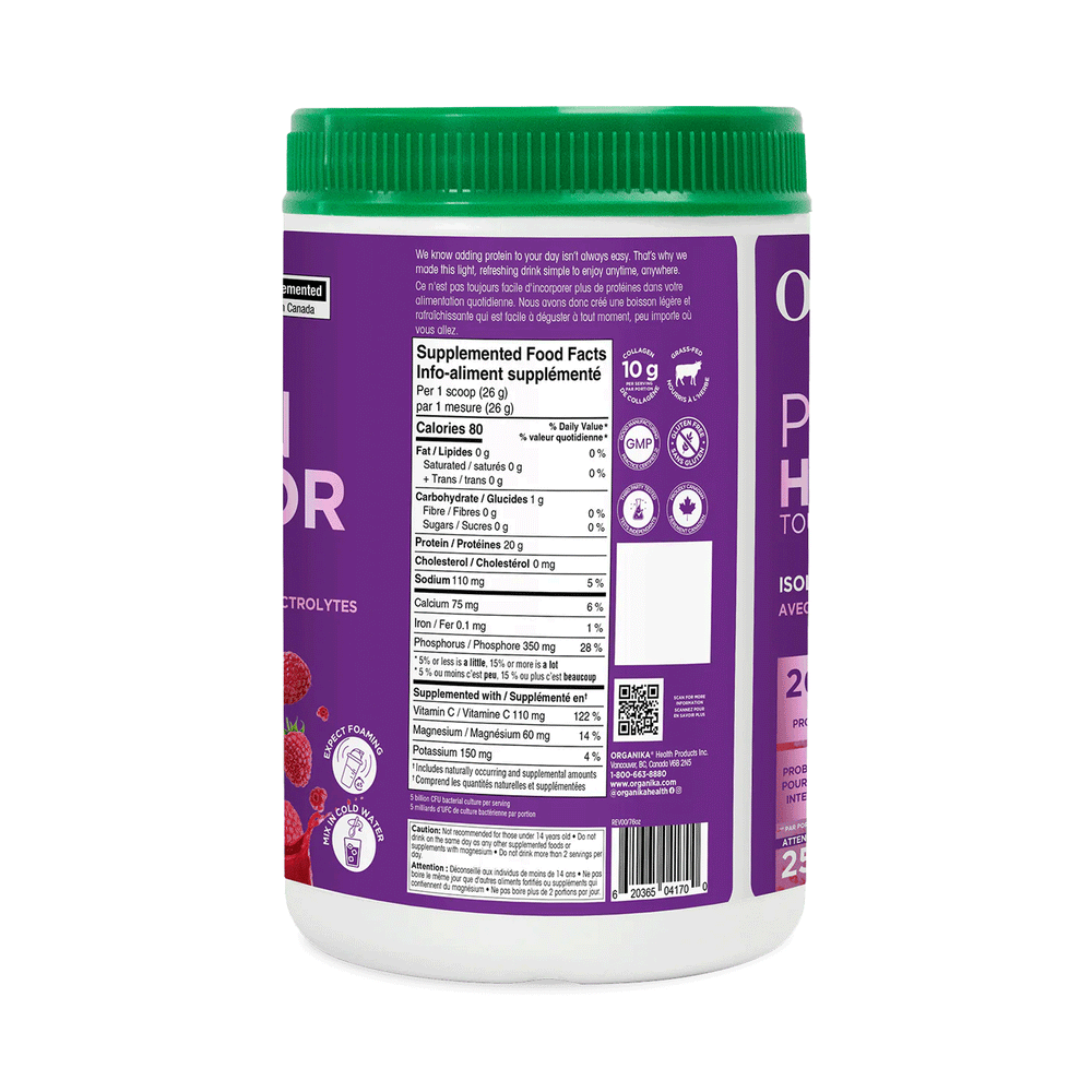 Organika All Day Protein Hydrator - Wild Raspberry, 650g