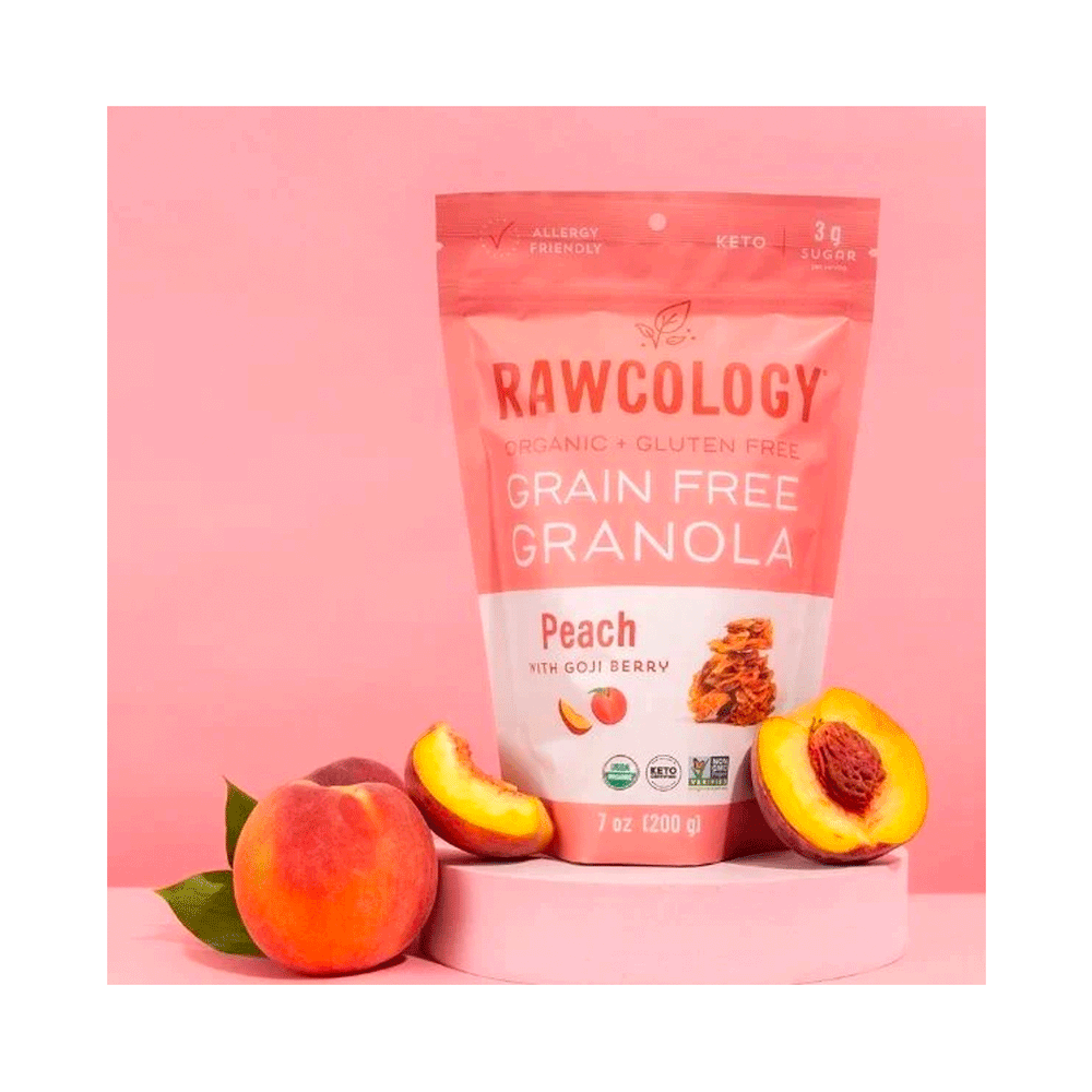 Rawcology Organic Peach With Goji Berry Granola, 200g