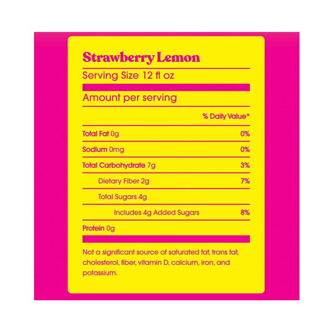 POPPI Sparkling Prebiotic Soda, Strawberry Lemon, 12oz (12 Pack)