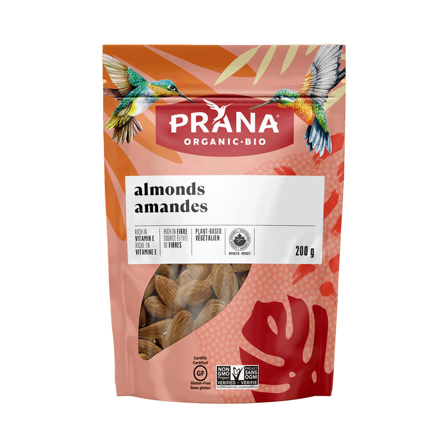 Prana Organic Raw Almonds, 200g