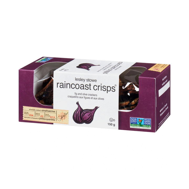 Lesley Stowe Raincoast Crisps, Fig and Olive Crackers, 150G