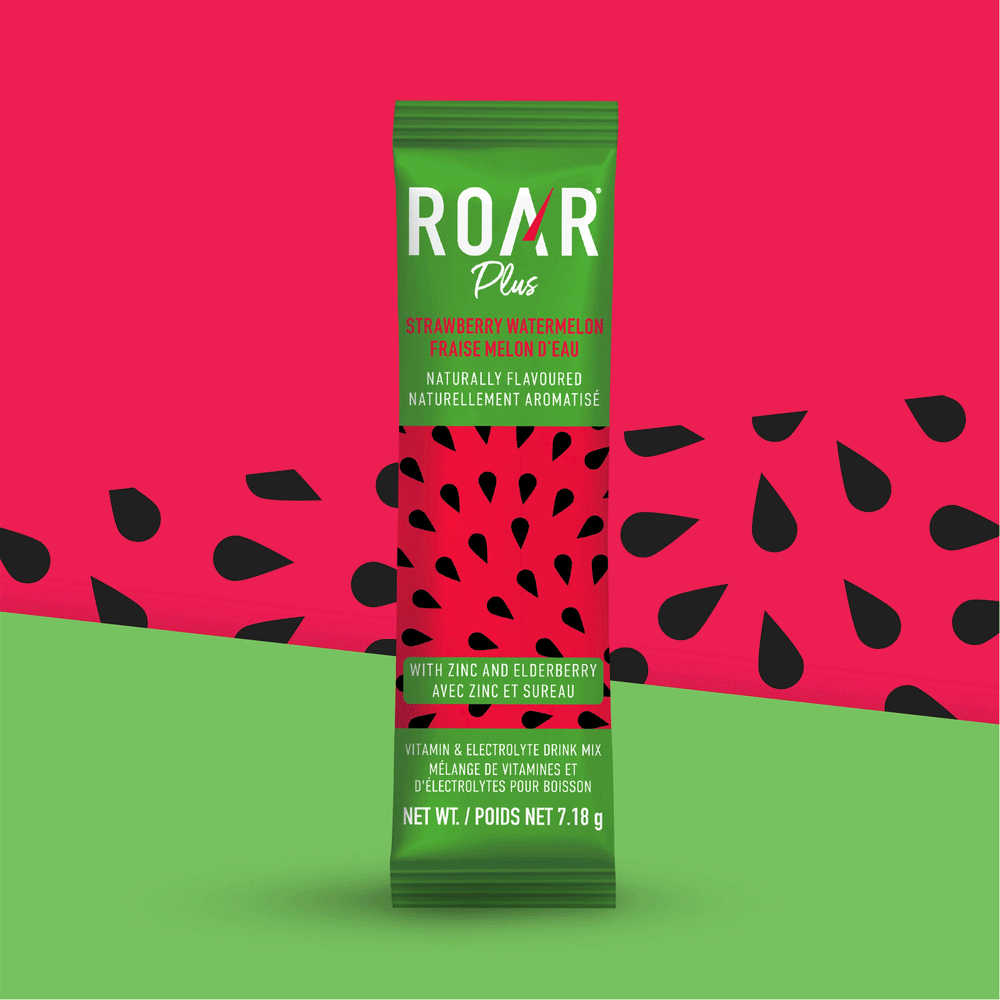 ROAR Organic Strawberry Watermelon Vitamin & Electrolyte Drink Mix, 12 Pack