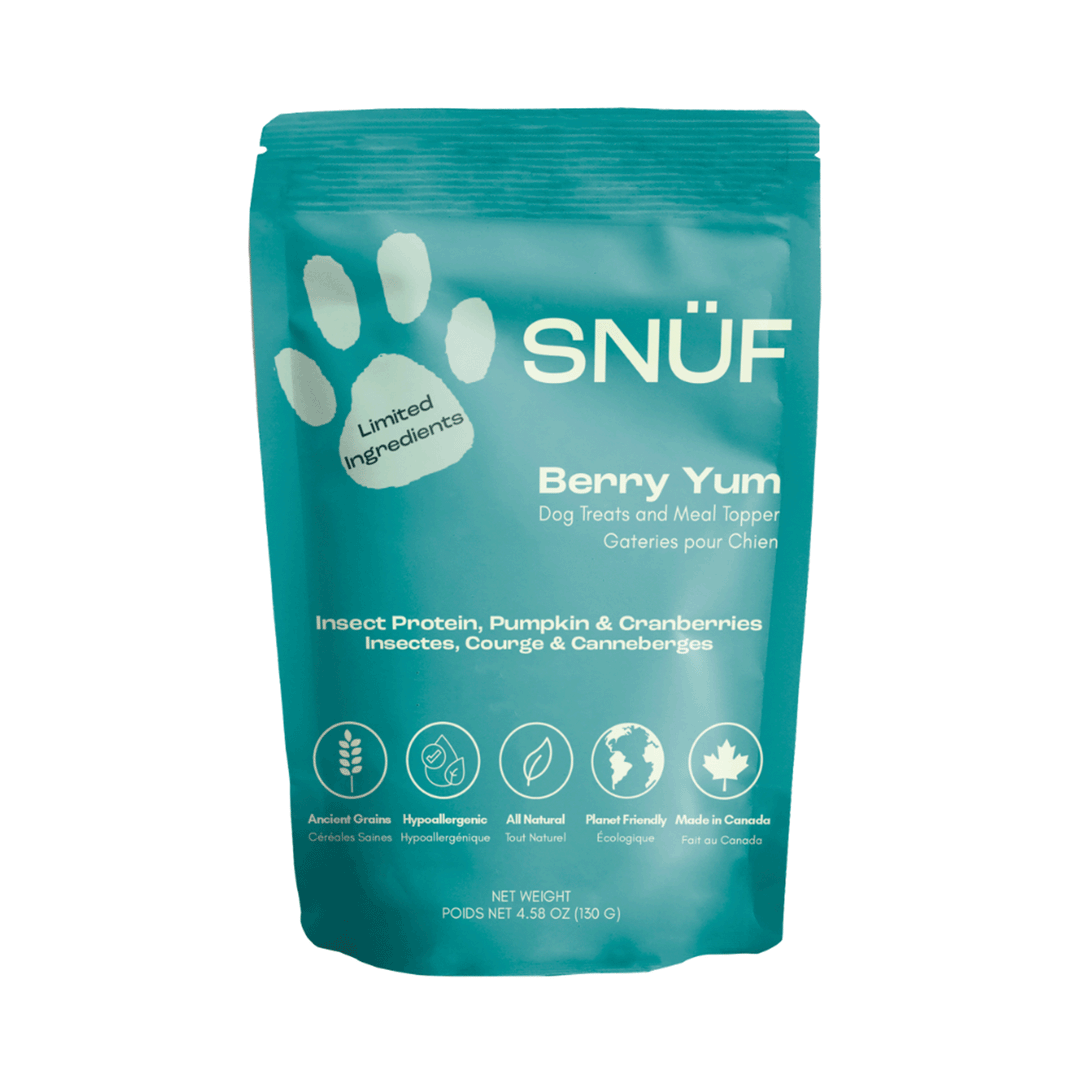 SNUF Berry Yum - Insect Protein, Pumpkin & Cranberries - Dog Treats & Meal Topper, 130g