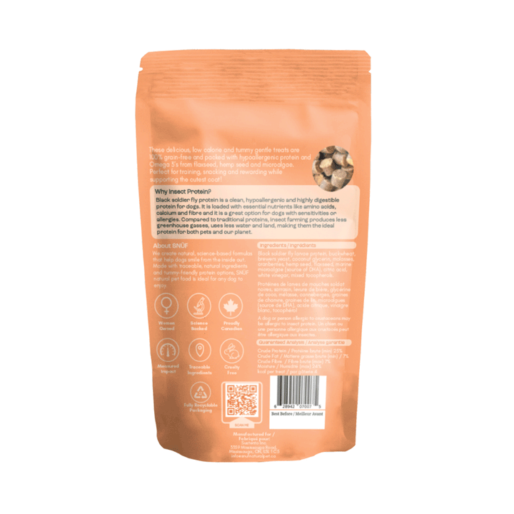 SNUF Cute Coat! - Insect Protein, Hemp Seed & Microalgae - Soft Dog Treats & Meal Topper, 130g