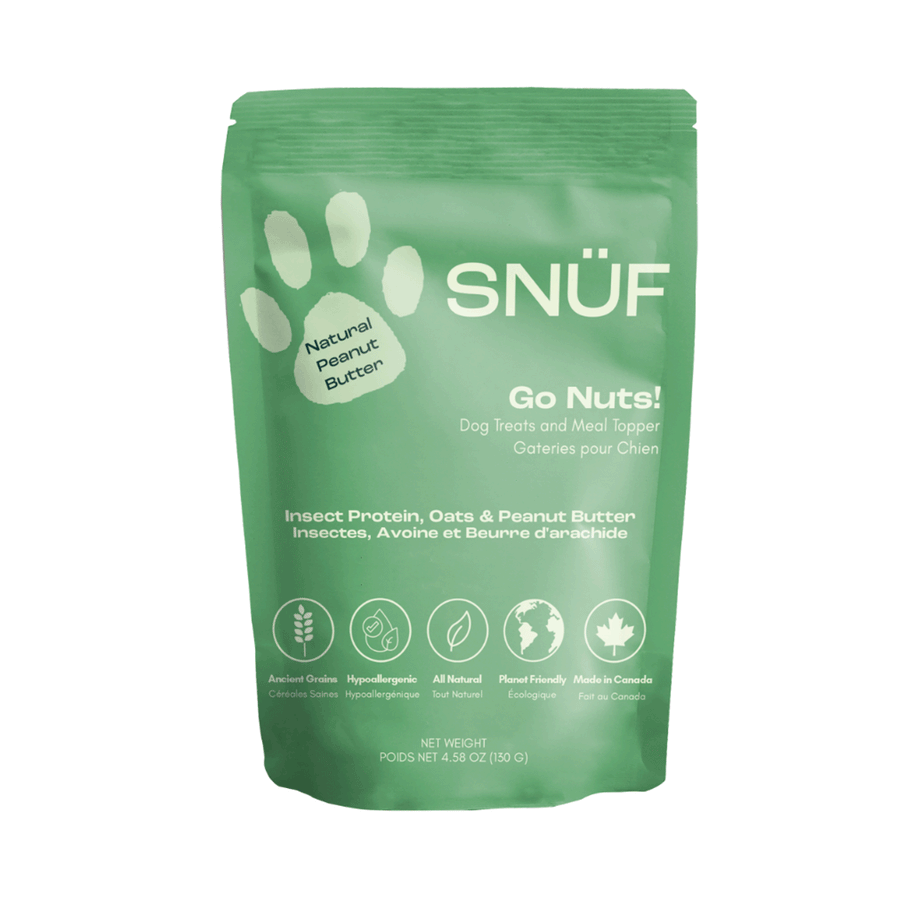 SNUF Go Nuts! - Insect Protein, Oats & Peanut Butter - Dog Treats & Meal Topper, 130g