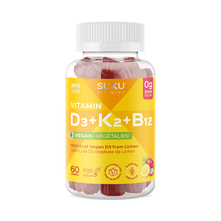 Suku Vitamins - Vitamin D3 + K2 + B12, 60 Gummies