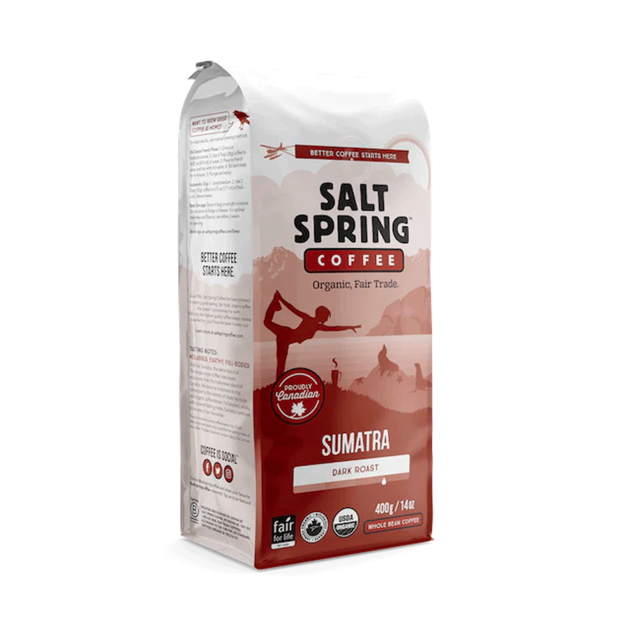 Salt Spring Organic Sumatra Dark Roast Coffee, 400g