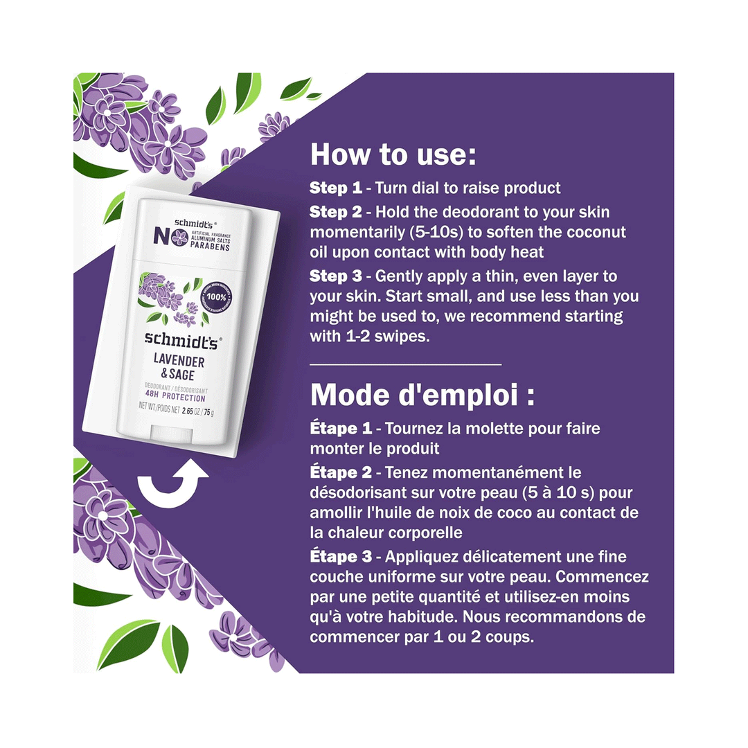 Schmidt's Natural Deodorant Lavender & Sage, 75g