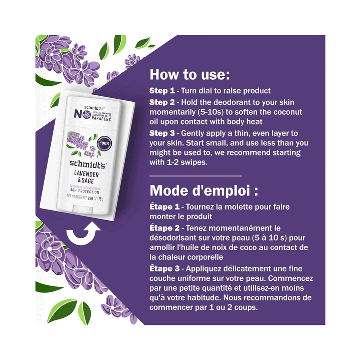 Schmidt's Natural Deodorant Lavender & Sage, 75g