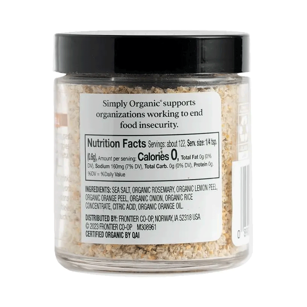 Simply Organic Citrus Rosemary Finishing Salt, 62g