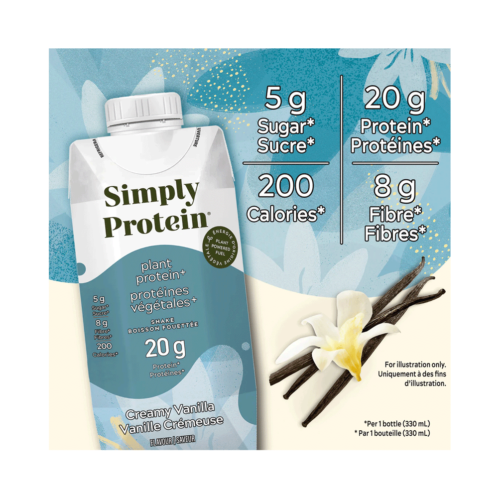 Simply Protein Ready To Drink Creamy Vanilla Plant-Protein Shake, 4x330ml