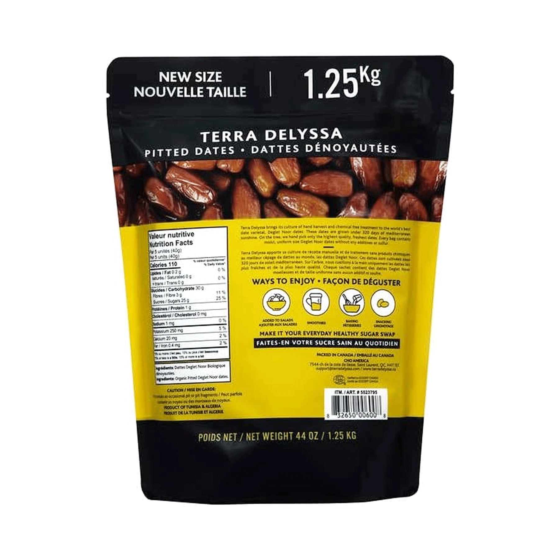 Terra Delyssa Organic Pitted Dates, 1.25kg – Rise Market Terra Delyssa Organic Pitted Dates, 1.25kg – Rise Market