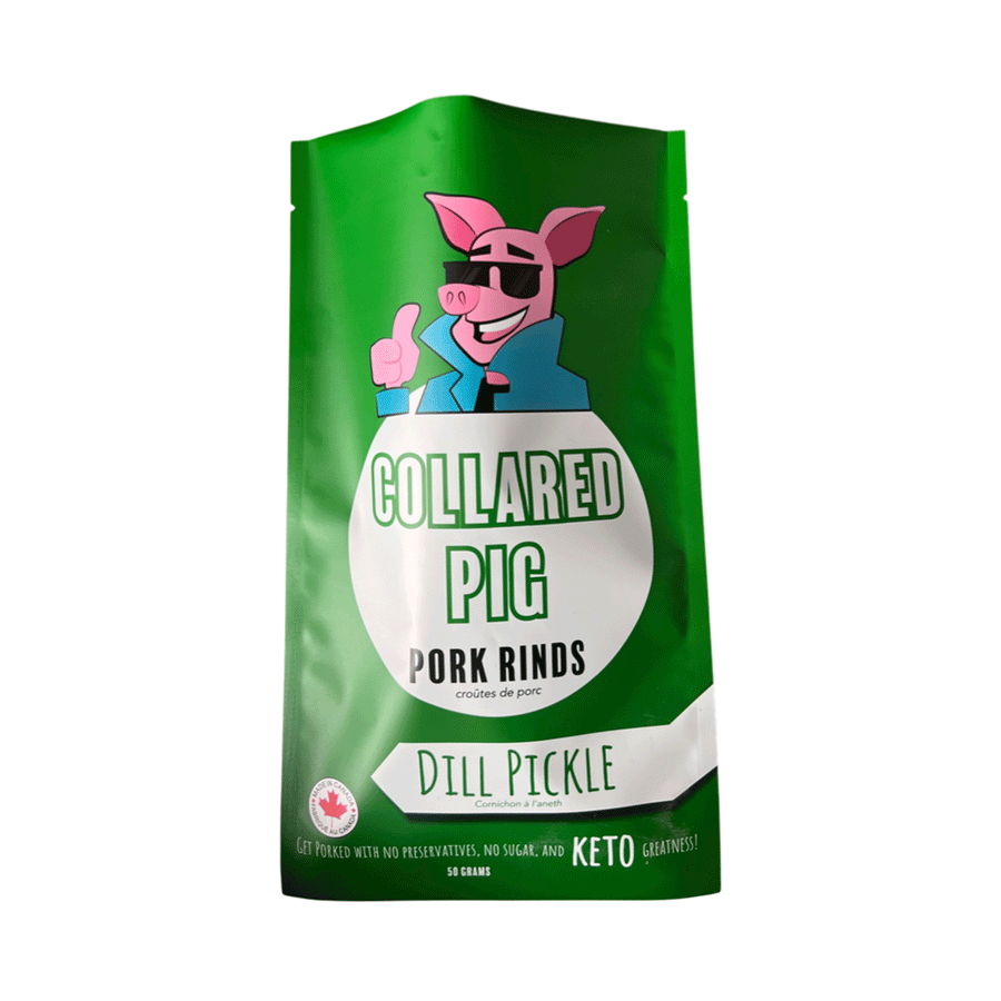 The Collared Pig Dill Pickle Pork Rinds, 50g