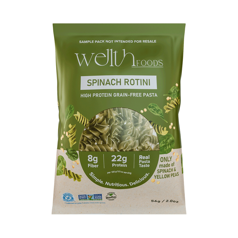 Wellth Foods Yellow Pea & Spinach Rotini Sample Pack, 56g