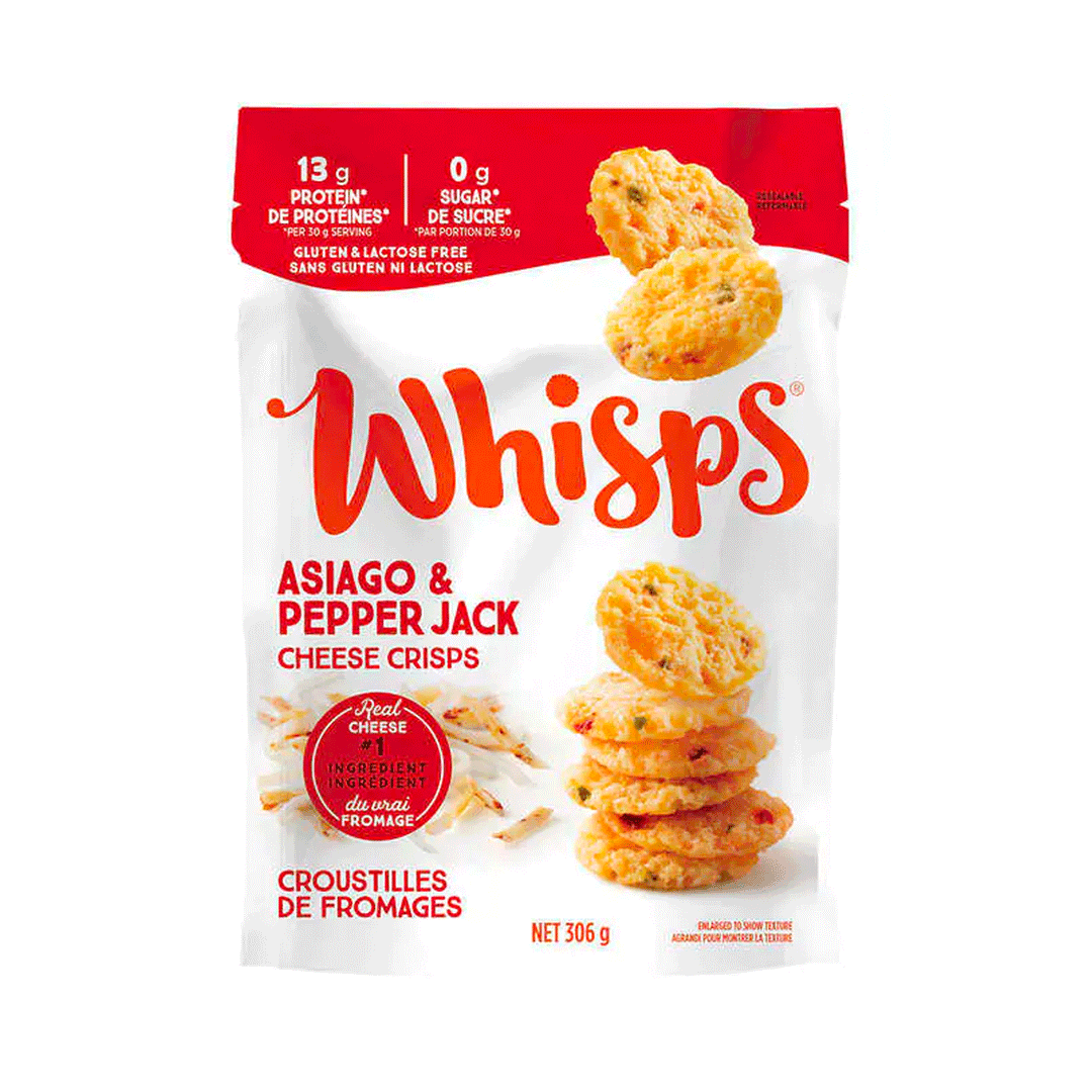 Whisps Asiago & Pepper Jack Cheese Crisps, 306g