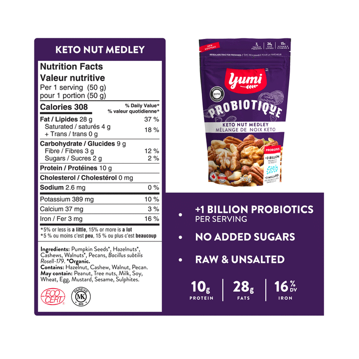 Yumi Organic Probiotique Keto Nut Medley, 175g