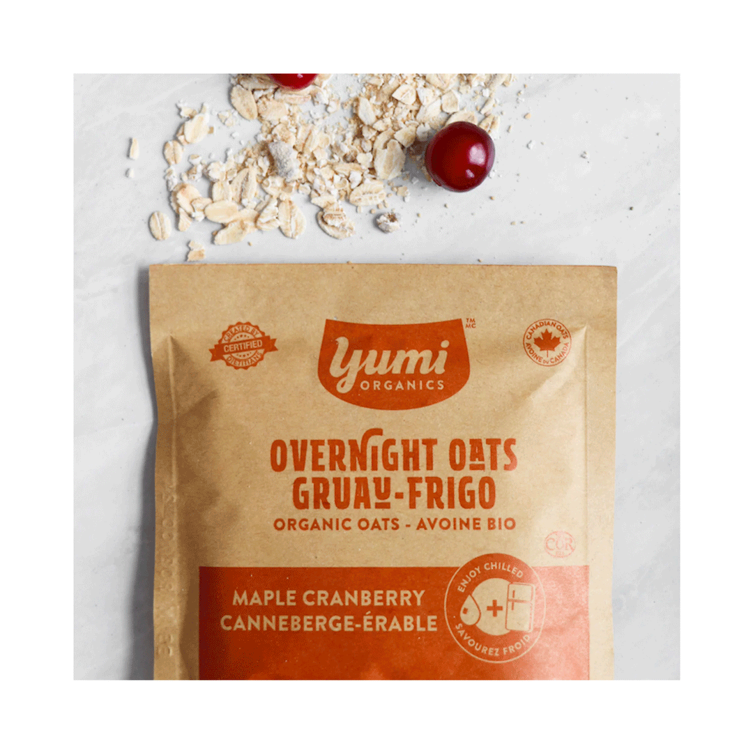 Yumi Organic Overnight Oats - Maple Cranberry, 5x50g