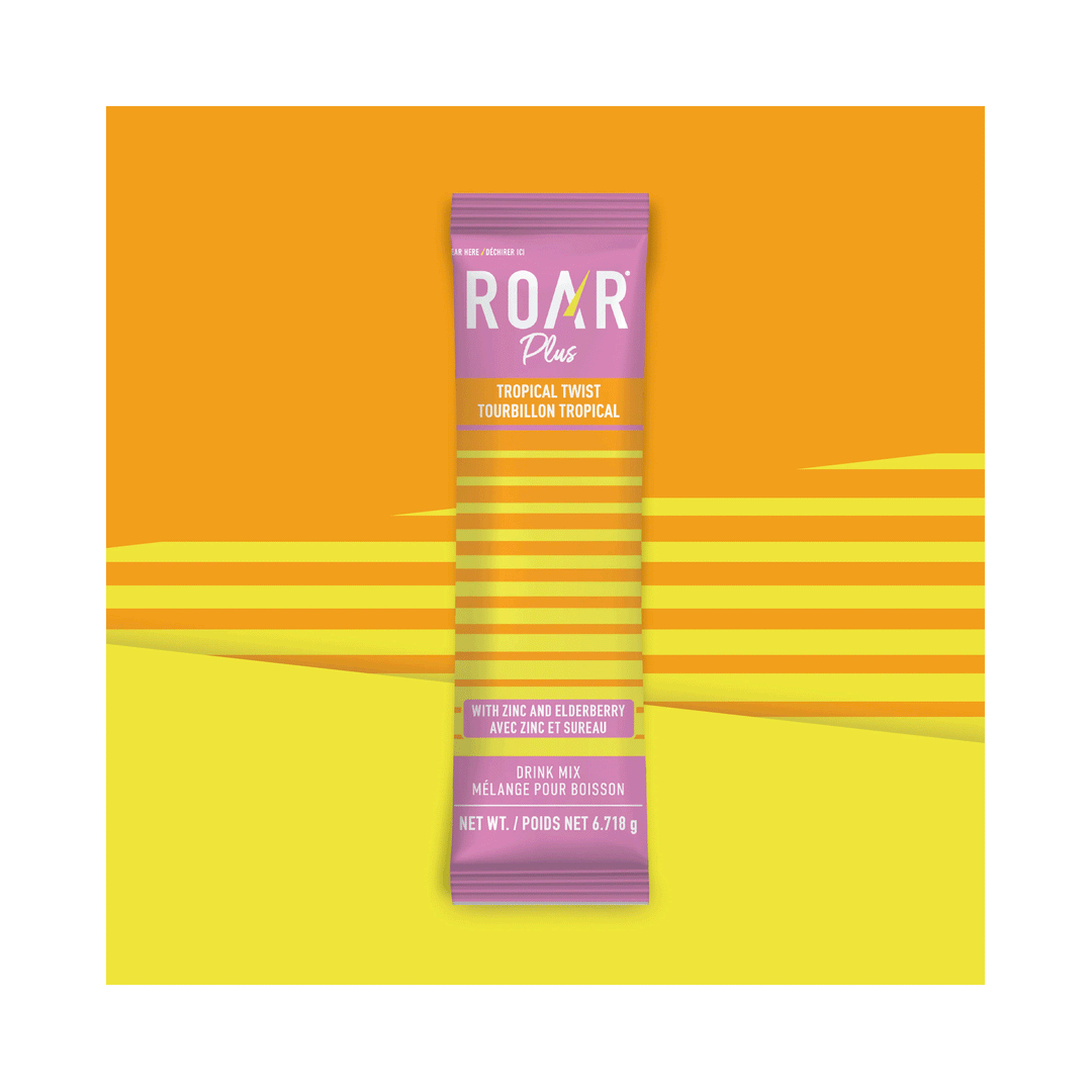 ROAR Organic Tropical Twist Vitamin & Electrolyte Drink Mix, 12 Pack