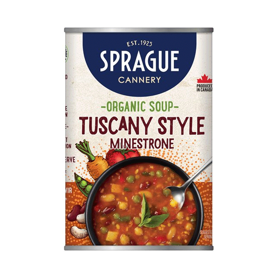 Sprague Organic Minestrone Soup Tusccan Style, 398ml