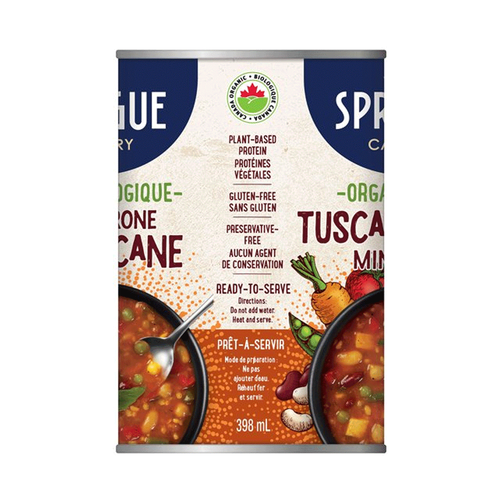 Sprague Organic Minestrone Soup Tusccan Style, 398ml