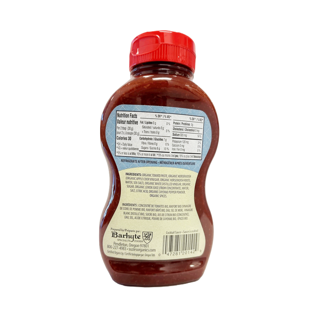 Suzie's Organic Cocktail Sauce, 237ml