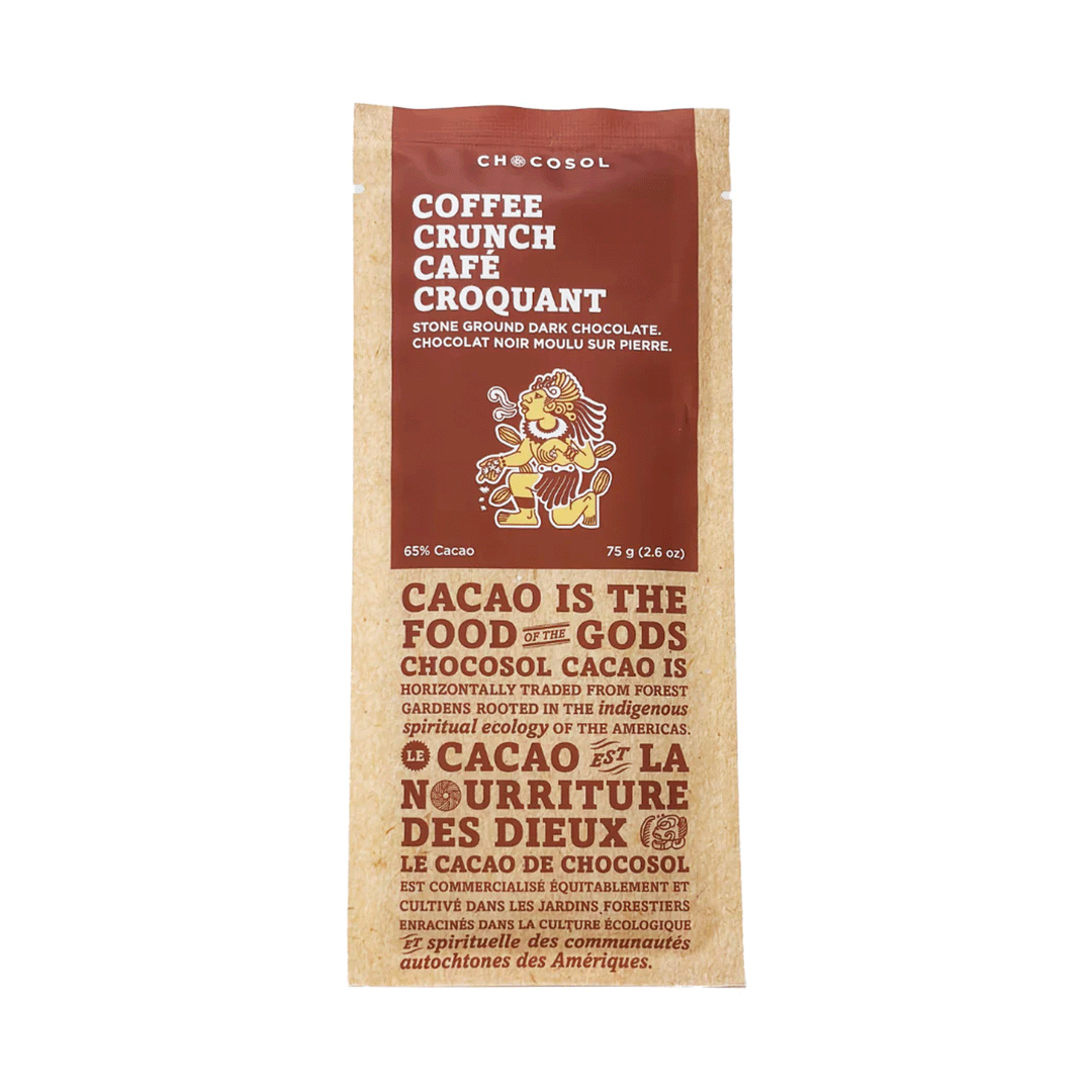 Chocosol Coffee Crunch 65% Dark Chocolate Bar, 75g