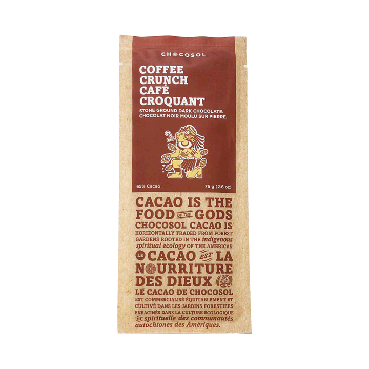 Chocosol Coffee Crunch 65% Dark Chocolate Bar, 75g