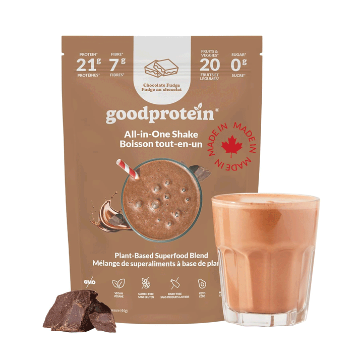 Good Protein All-In-One Shake, Chocolate Fudge, Plant-Based Superfood Blend, 880g