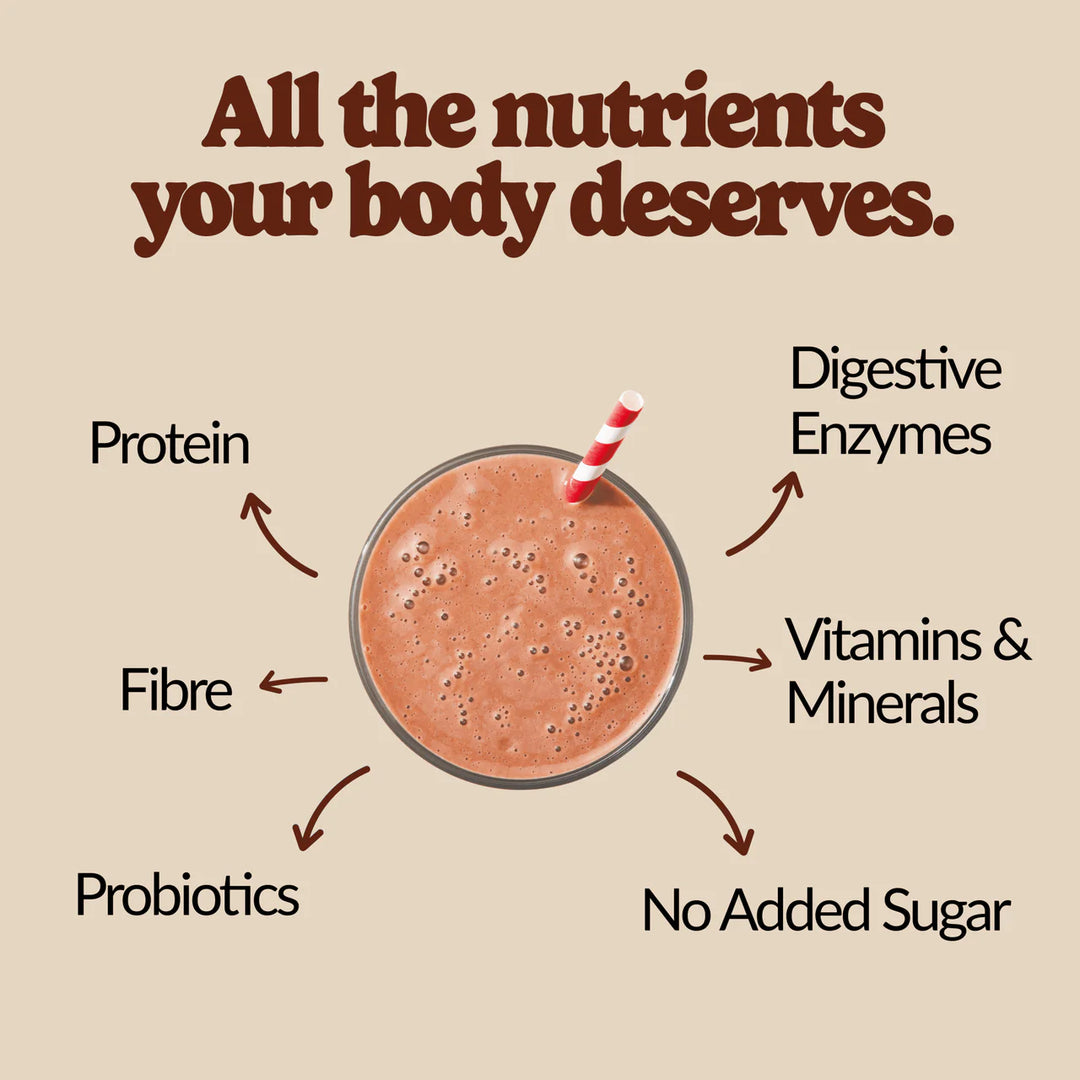 Good Protein All-In-One Shake, Chocolate Fudge, Plant-Based Superfood Blend, 880g