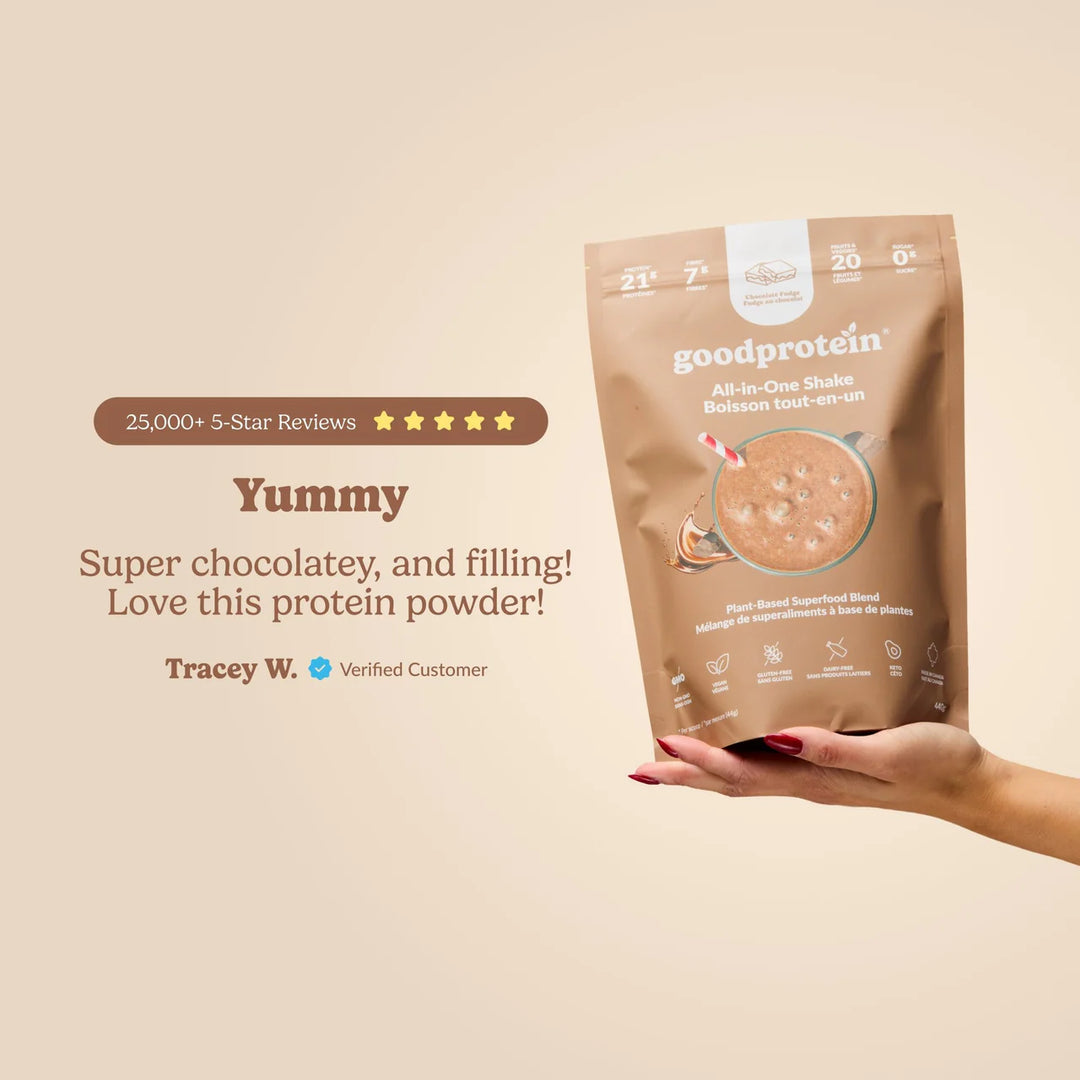 Good Protein All-In-One Shake, Chocolate Fudge, Plant-Based Superfood Blend, 880g