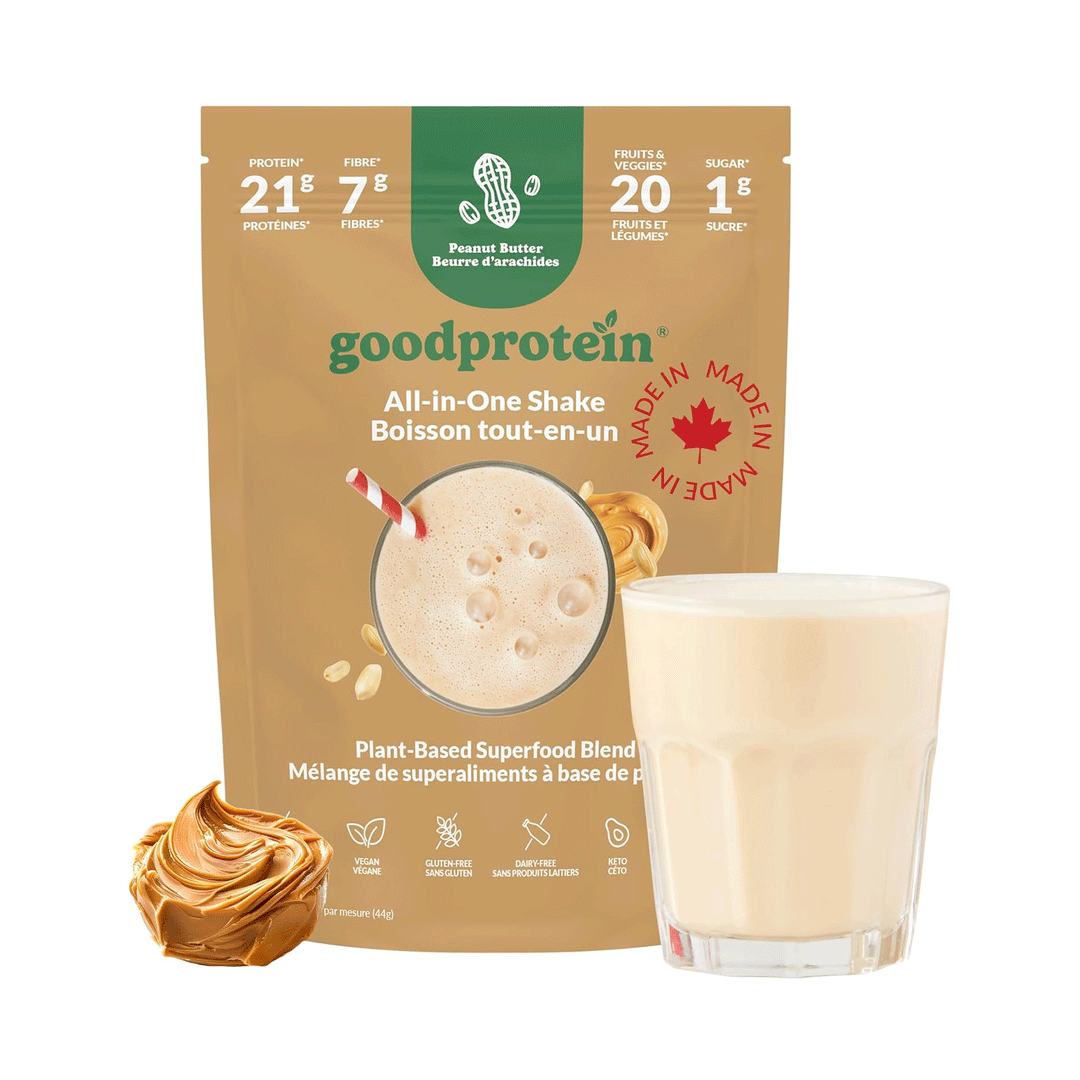 Good Protein All-In-One Shake, Peanut Butter, Plant-Based Superfood Blend, 880g