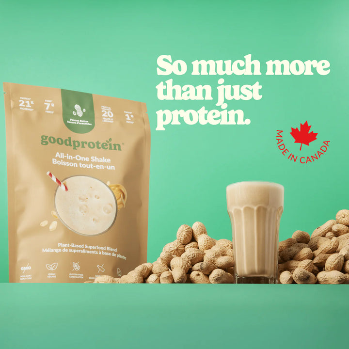 Good Protein All-In-One Shake, Peanut Butter, Plant-Based Superfood Blend, 880g