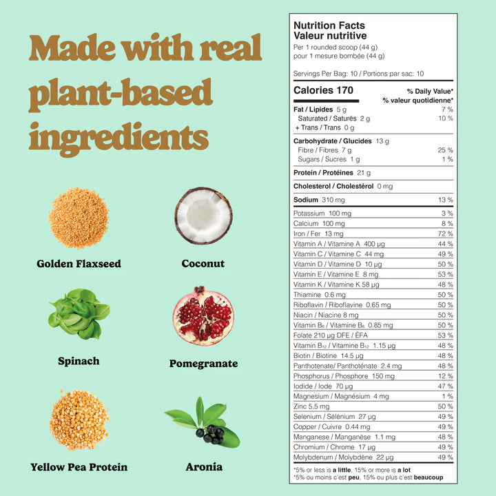 Good Protein All-In-One Shake, Peanut Butter, Plant-Based Superfood Blend, 880g