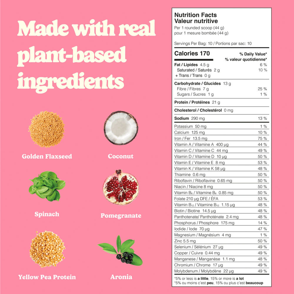 Good Protein All-In-One Shake, Strawberries & Cream, Plant-Based Superfood Blend, 880g