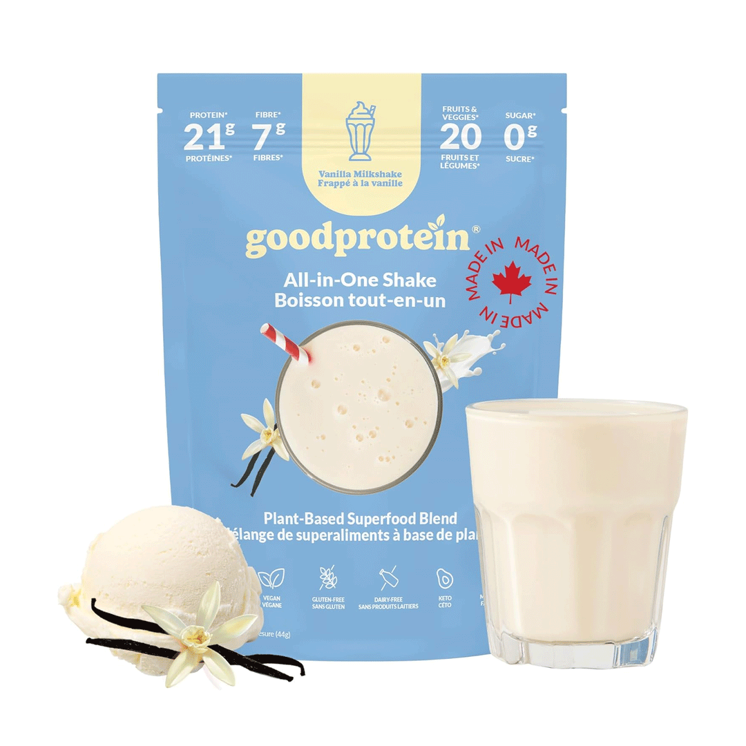Good Protein All-In-One Shake, Vanilla Milkshake, Plant-Based Superfood Blend, 880g