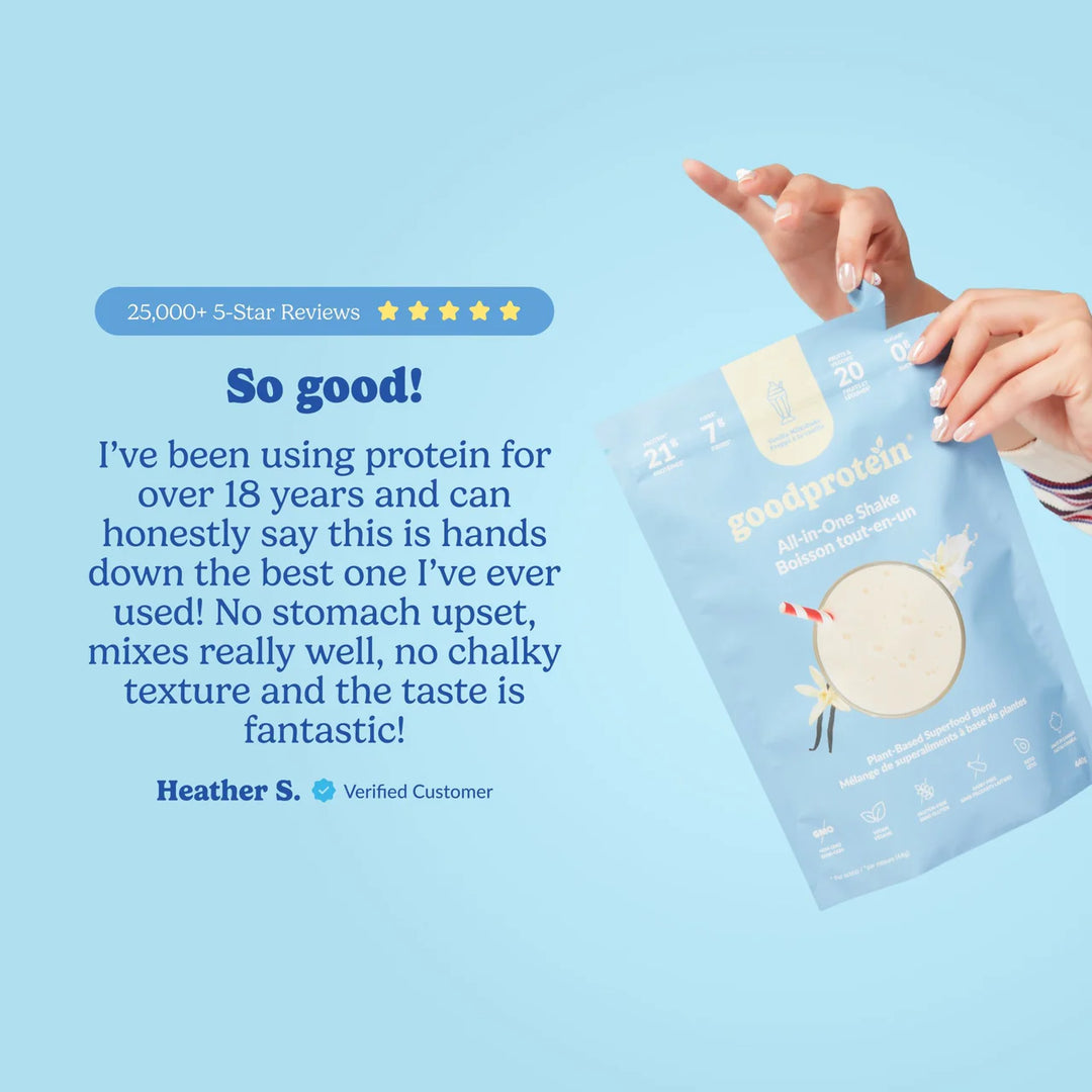 Good Protein All-In-One Shake, Vanilla Milkshake, Plant-Based Superfood Blend, 880g