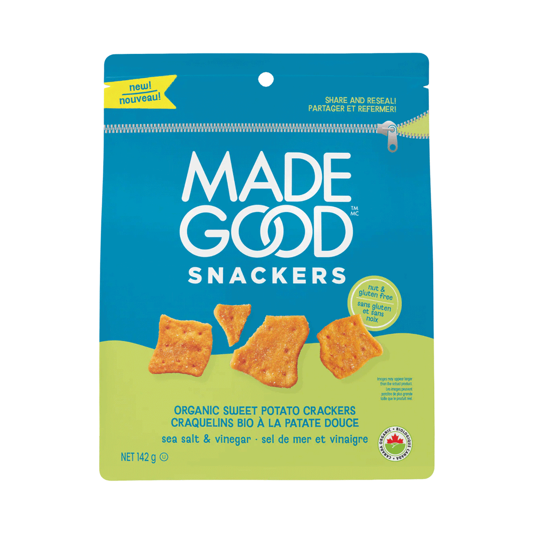 Made Good Organic Snackers Sweet Potato Crackers Sea Salt & Vinegar, 142g