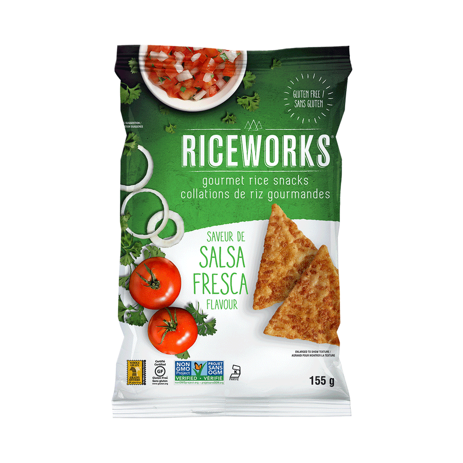 Riceworks Brown Rice Snacks Salsa Fresca, 155g