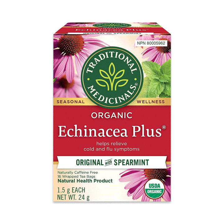 Traditional Medicinals Organic Echinacea Plus Cold Flu Tea, 24g (16 bags)