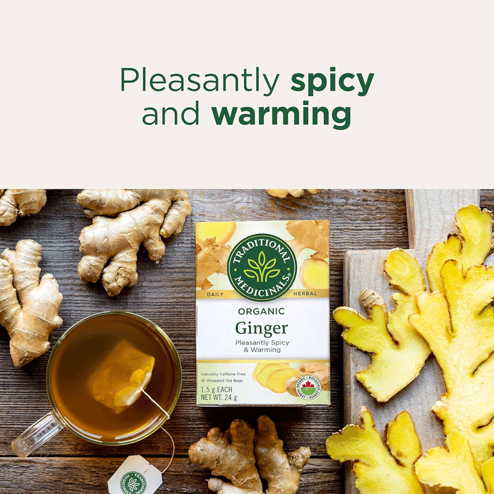 Traditional Medicinals Organic Ginger Herbal Tea, 24g (16 bags)