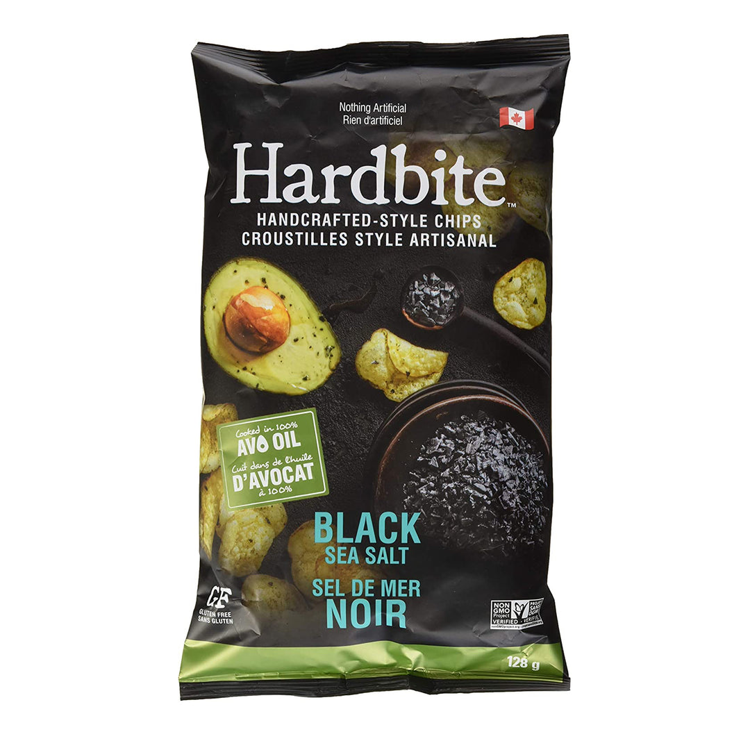 Hardbite Black Sea Salt Avocado Oil Chips, 128g