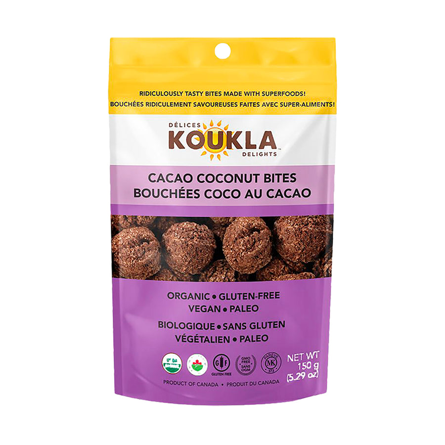 Koukla Delights Organic Cacao Coconut Bites, 150g