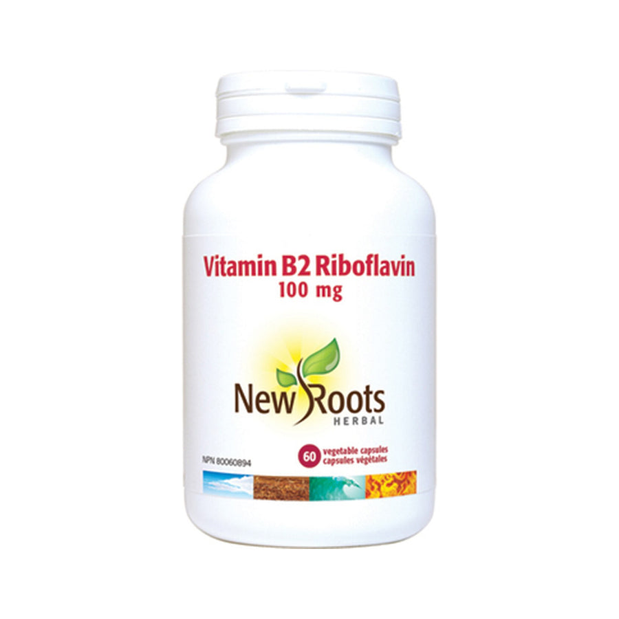 New Roots Vitamin B2 Riboflavin 100 mg, 60 Capsules